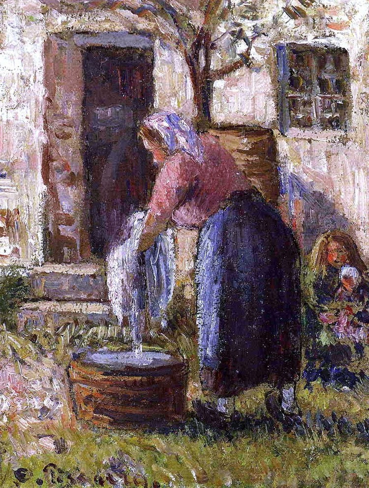 Camille Pissarro The Laundry Woman, 21"x28" Wall Decal Print
