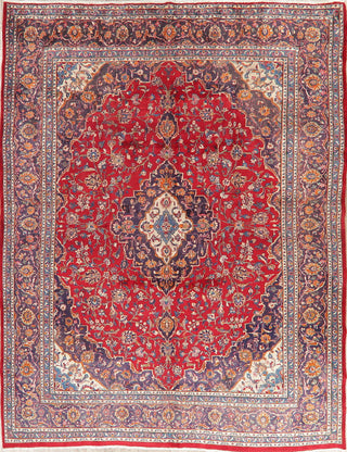 Consigned, Hand-Knotted Persian Vintage-Style Oriental Area Rug, Red, 13'4"X9'6"