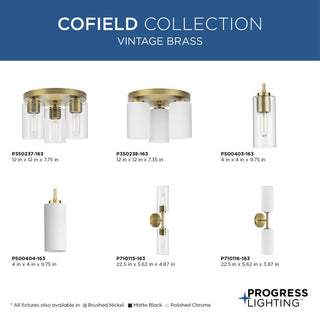 Cofield Collection Two-Light Vintage Brass Transitional Wall Sconce Vanity Light