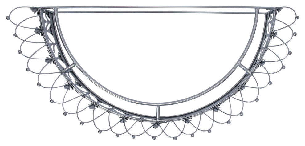 Decorative Metal Curtain or Canopy Crown, Silver Finish