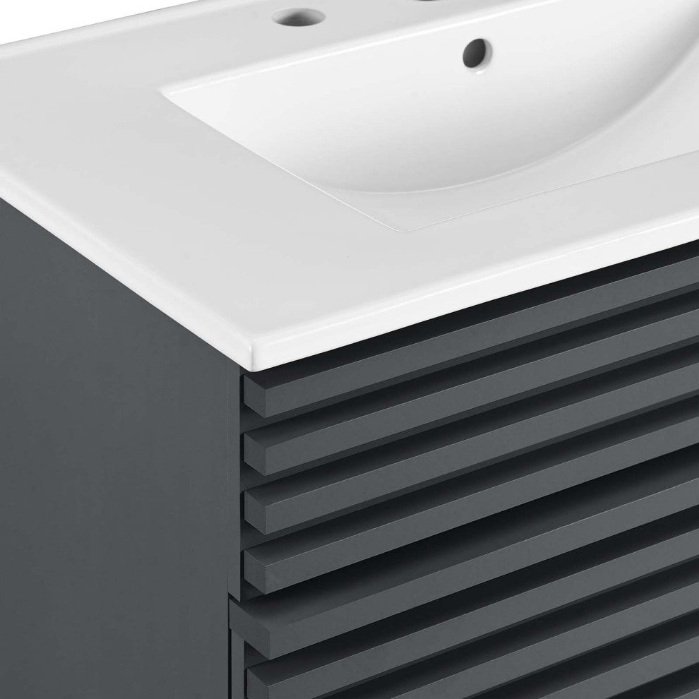 Render 30" Bathroom Vanity Cabinet, Gray White