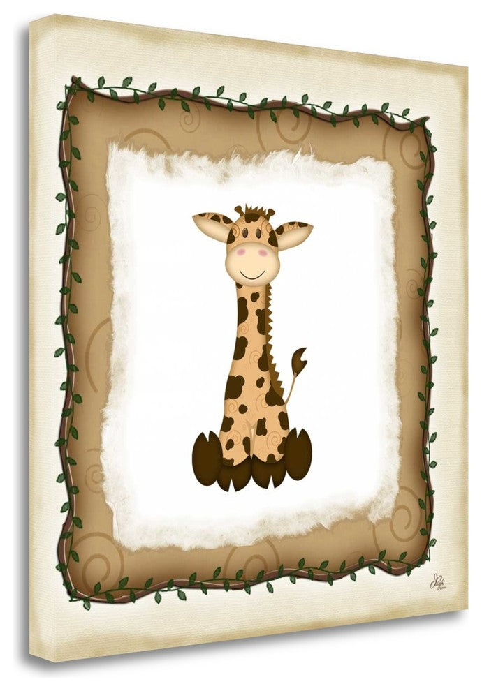 "Safari Giraffe" By Jennifer Pugh, Giclee Print on Gallery Wrap Canvas