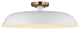 Colony 1-Light Large Semi-Flush Mount Fixture, Matte White With Burnished Brass