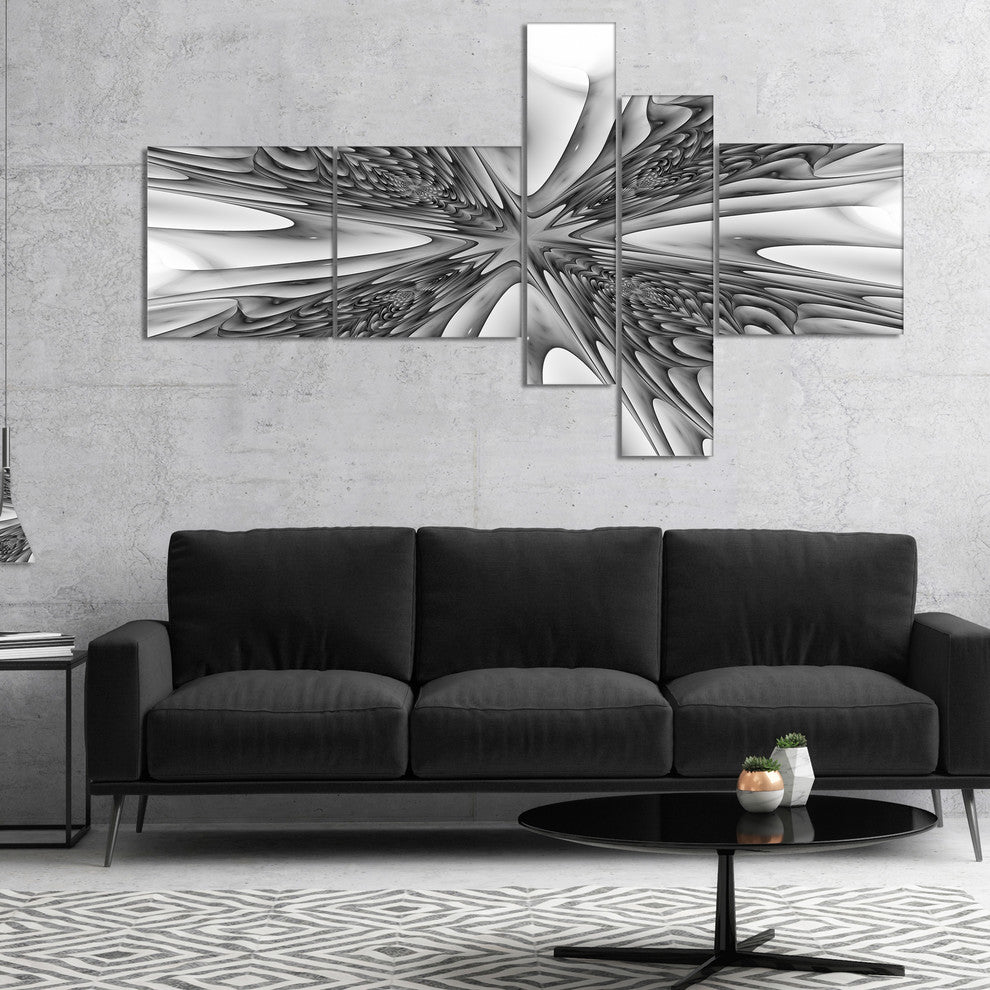 Fractal 3D Magical Depth, Abstract Canvas Art Print, 60"x32", 5 panels