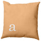 18"x18" Modern Monogram Decorative Throw Pillow, Pale Gold
