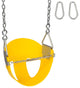 High-Back Half-Bucket Swing Seat With Chains and Hooks, Yellow
