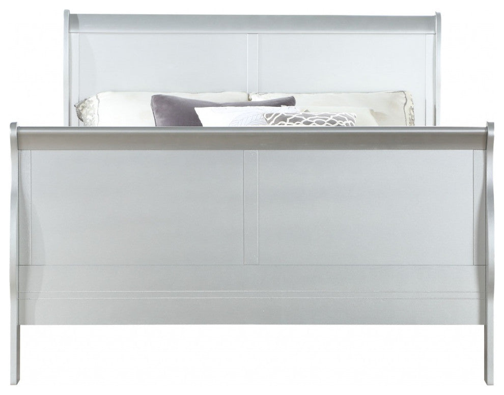 80" X 90" X 47" Platinum Wood Eastern King Bed