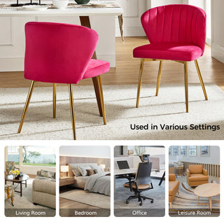 Luna Contemporary Side Chair With Tufted Back, Fuchsia
