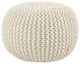 Jaipur Living Asilah Indoor/Outdoor Solid Cylinder Pouf, White