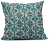 Beach Tile, Geometric Print Pillow, Aqua, 20"x20"