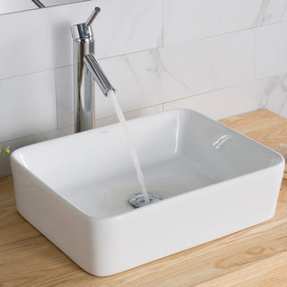 Elavo Ceramic Rectangle Vessel White Sink