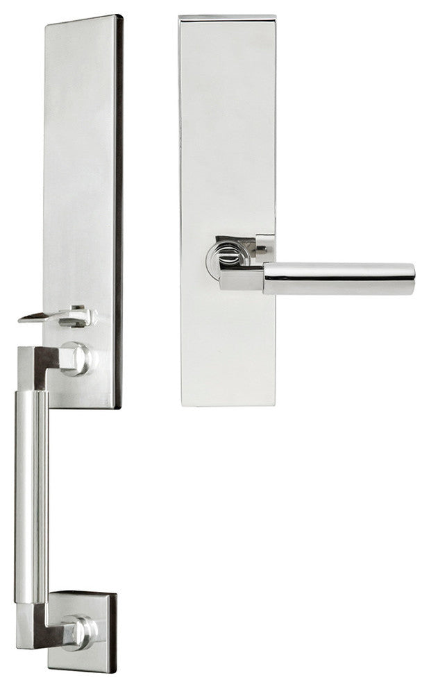 Aurora Lever, Mortise Full Dummy Handleset, Left Hand, Polished Stainless Steel
