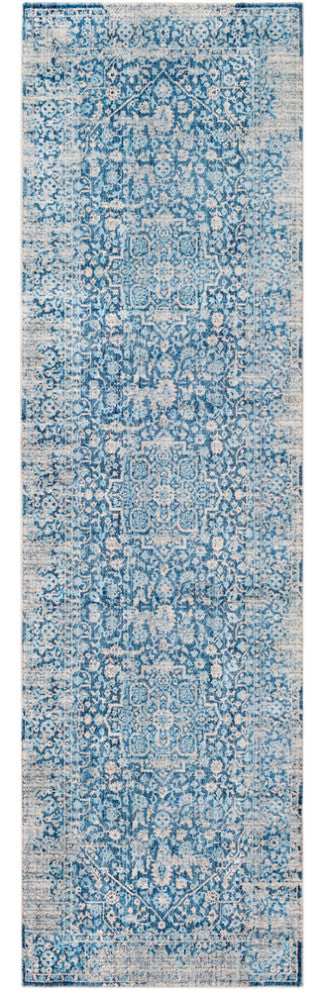 Surya Ephesians EPC-2300 Traditional Area Rug, Sky Blue, 2'7" x 9' Runner