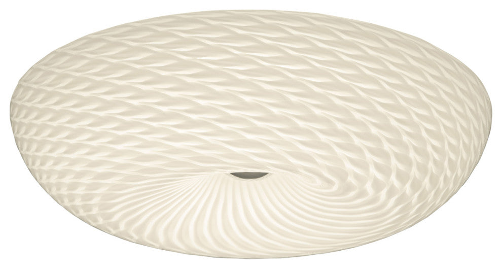 Swirled 3-Light Large Flush Ceiling Light, French Feather