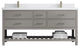 Parker 72 Double Sink Bath Vanity in Elephant Skin Gray  2" White Quartz