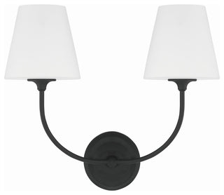 Libby Langdon for Crystorama Sylvan 2-Light Black Forged Wall Mount