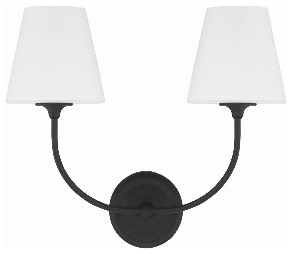 Libby Langdon for Crystorama Sylvan 2-Light Black Forged Wall Mount