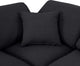 Indulge Upholstered Modular L-Shaped Sectional, Black, 4-Piece: 2 Armless Chair, 2 Corner Chair, Down Stuffed Linen Textured Fabric