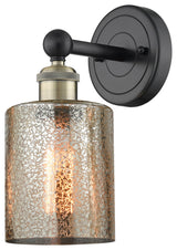 Edison Cobbleskill 1-Light 5" Sconce, Black Antique Brass Finish, Mercury Shade