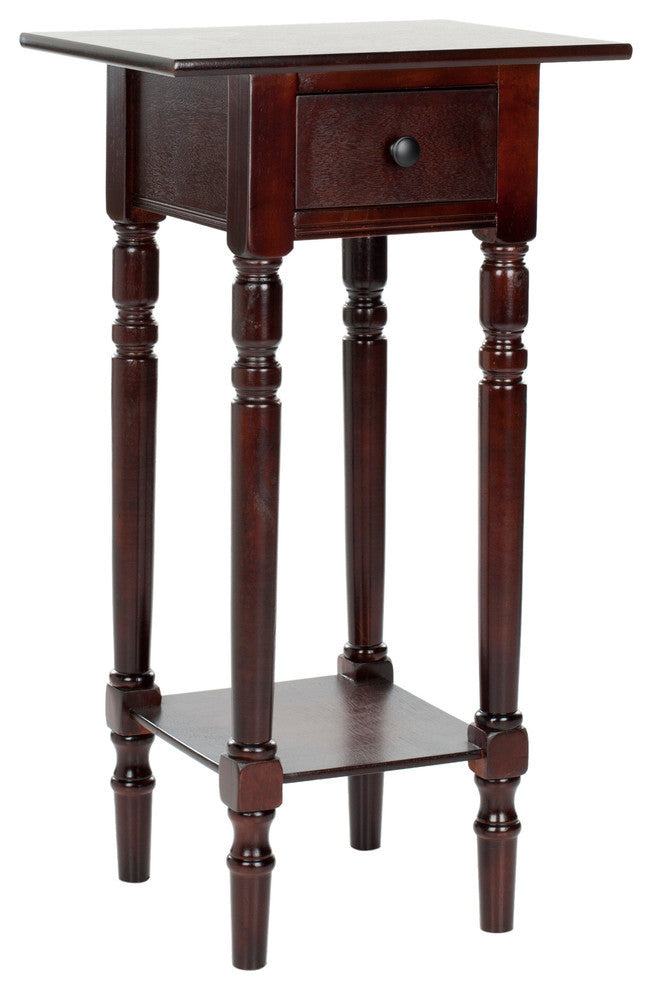 Safavieh Sabrina End Table With Storage Drawer, Dark Cherry