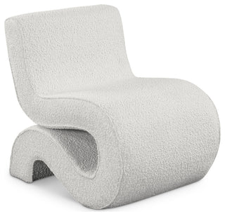 Desiree Boucle Fabric Upholstered Accent Chair, Cream