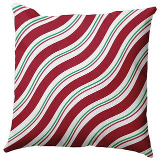 Candy Stripes Accent Pillow, Haute Red, 18"x18"