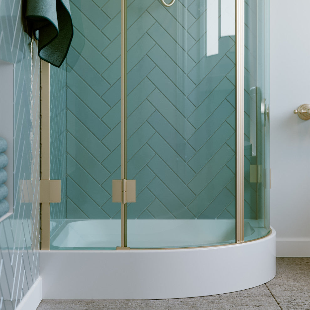 Voltaire 32"x32" Acrylic White, Single-Threshold, Neo-Angle Shower Base