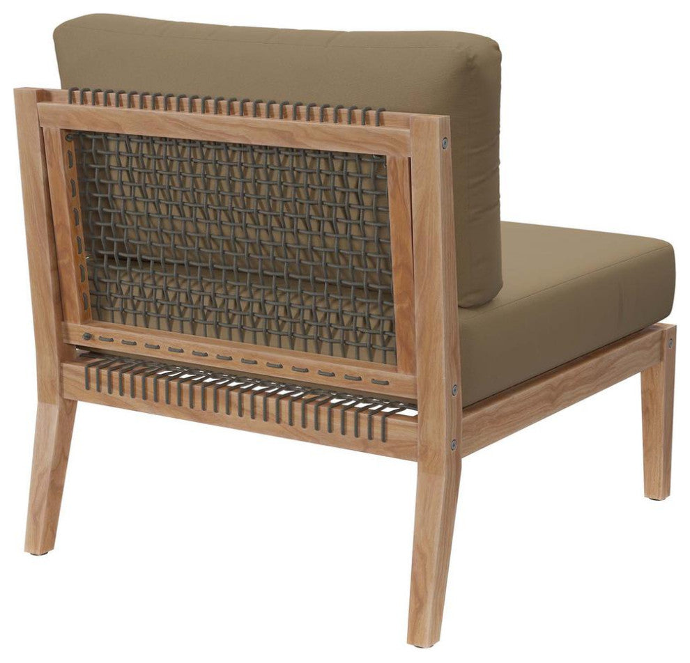 Clearwater Outdoor Patio Teak Wood Armless Chair