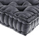 Charcoal Chenille Square Floor Pillow Cushion, Belen Kox