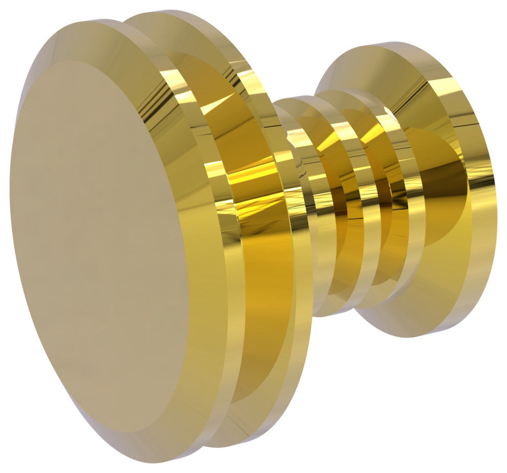 Designer Cabinet Knob, Polished Brass