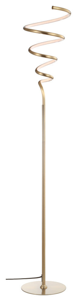 Scribble 60.5" Modern Metal Integrated LED Floor Lamp, Gold