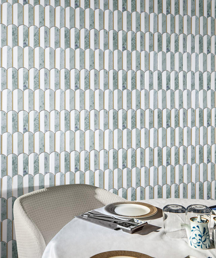 10 Pieces - 3.75" x 6" Marble Mosaic Wall & Floor Tile