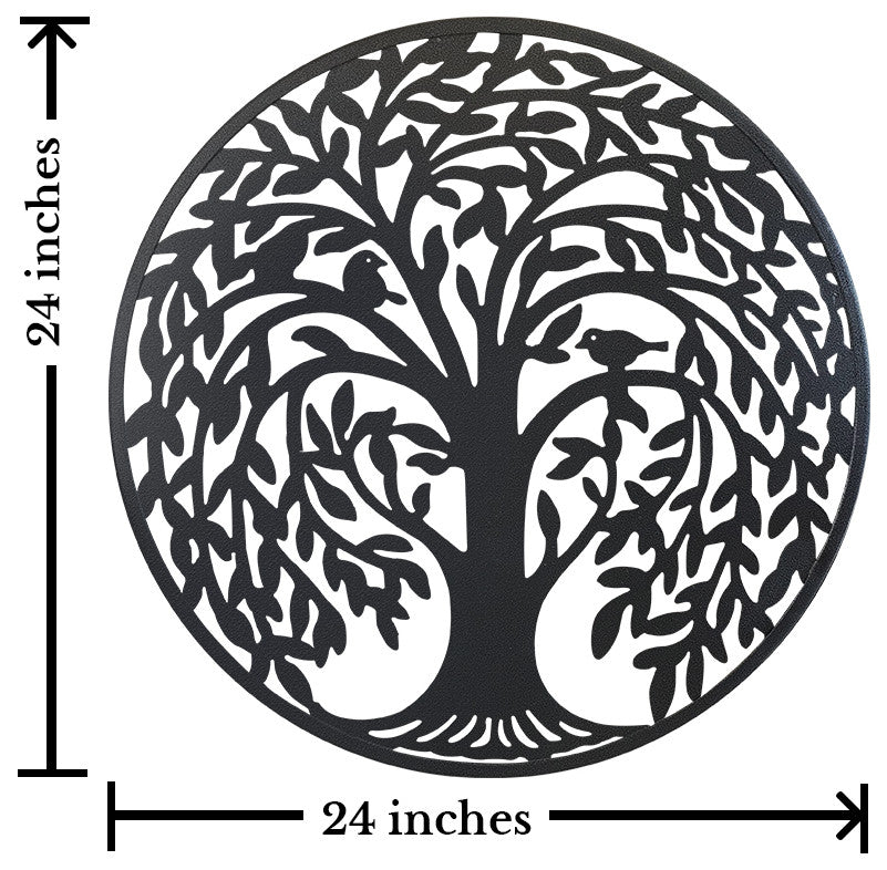 DecorShore 24" Round MetalWall Art Decorative Wall Sculpture Hanging Wall Decor