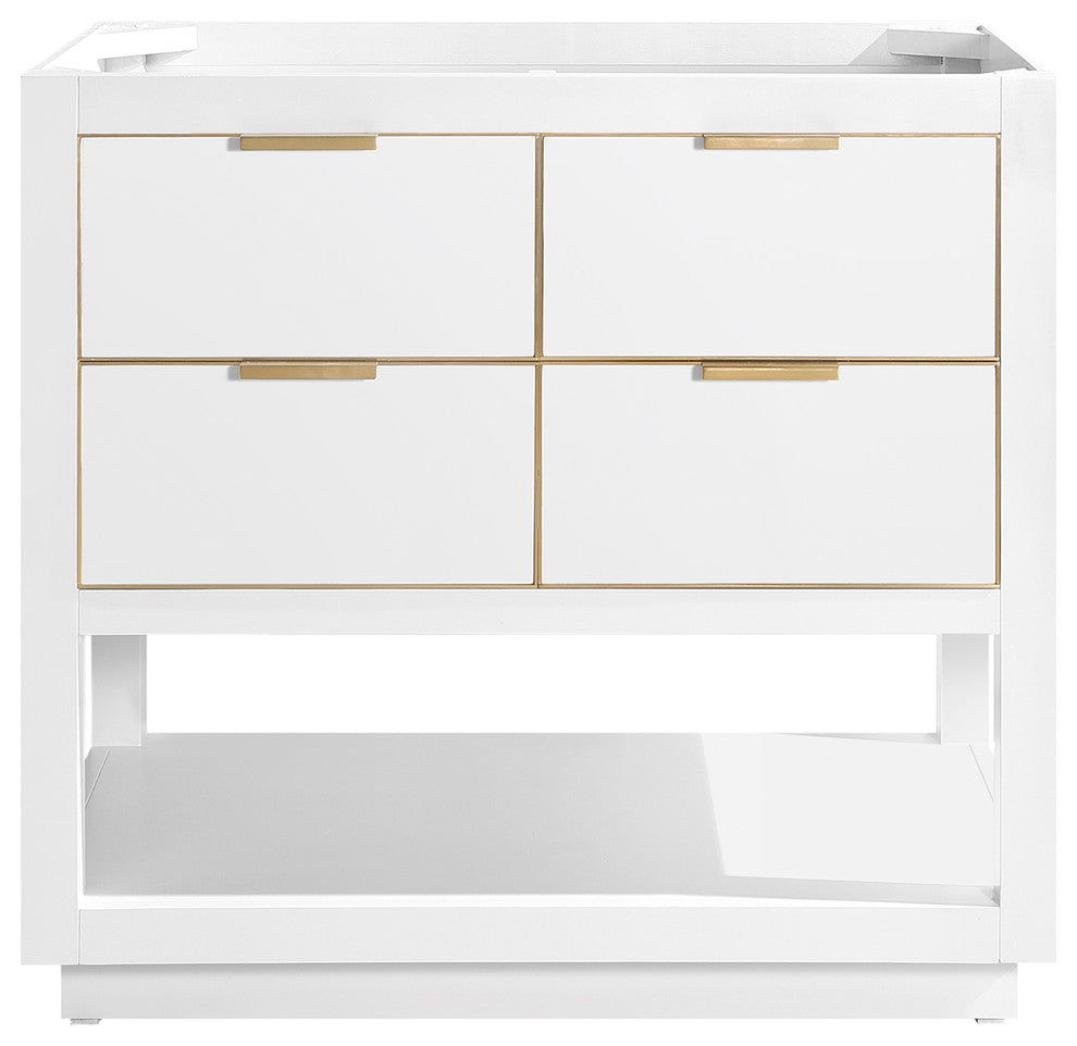 Avanity Allie 36" Vanity Only, White With Matte Gold Hardware