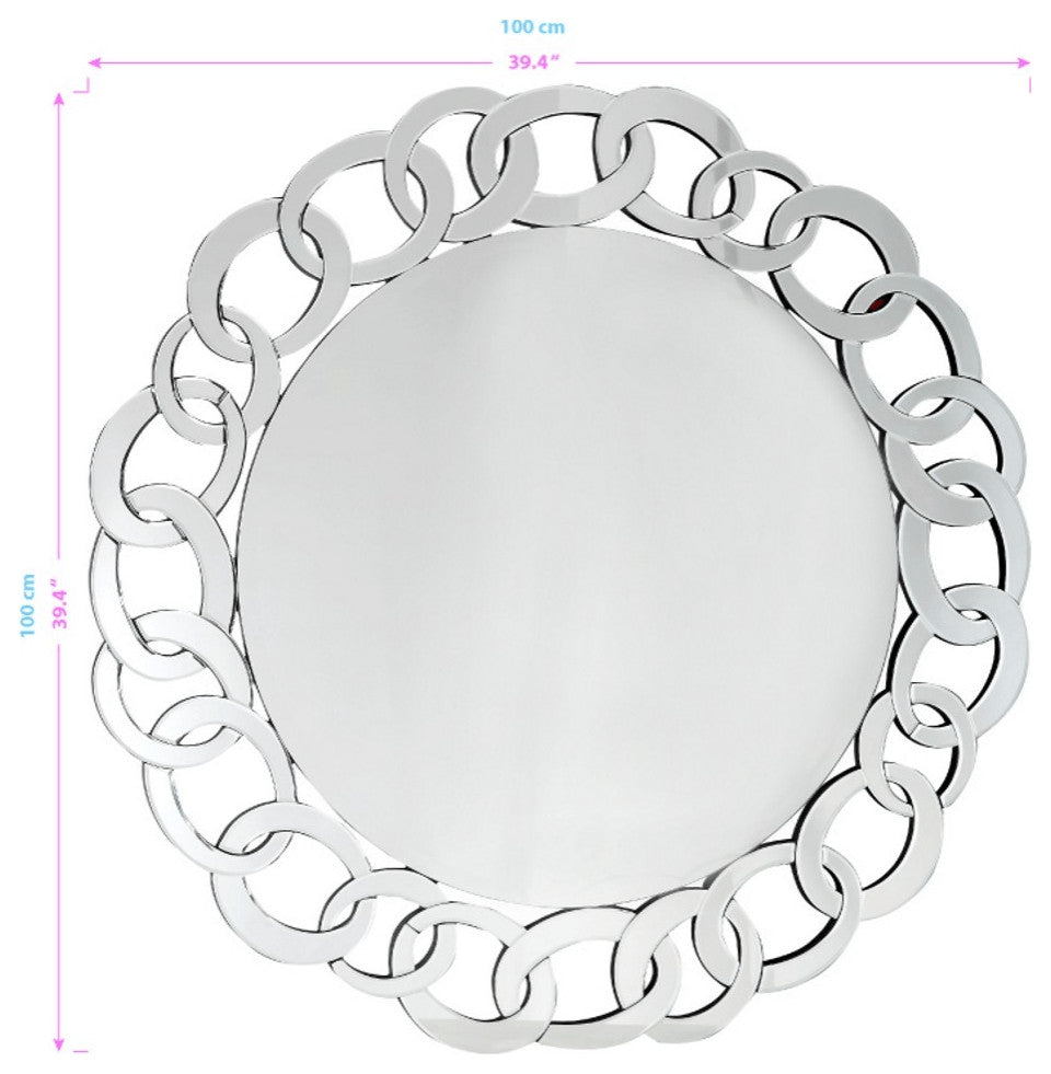 Clear Round Accent Glass Mirror