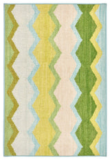 Kit Kemp x Dash & Albert Safety Net Green Machine Washable Rug, Multi, 2' x 3'