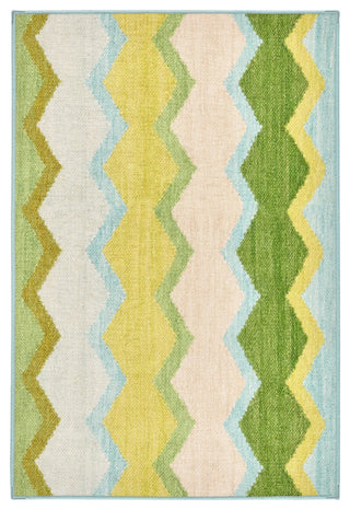 Kit Kemp x Dash & Albert Safety Net Green Machine Washable Rug, Multi, 2' x 3'
