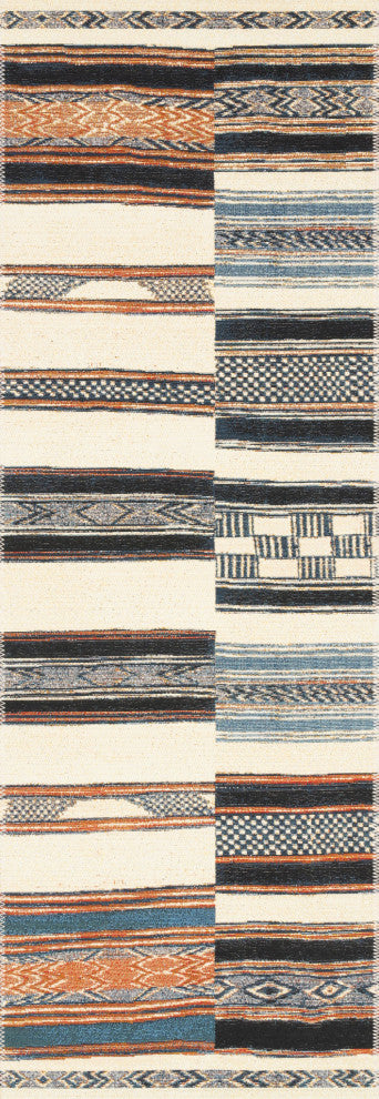 Mika In/out Area Rug by Loloi, Ivory / Multi, 2'5"x11'2"