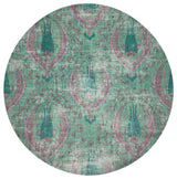 Byzantine Jewel Green 16" Round Pebble Placemat, Set of 4