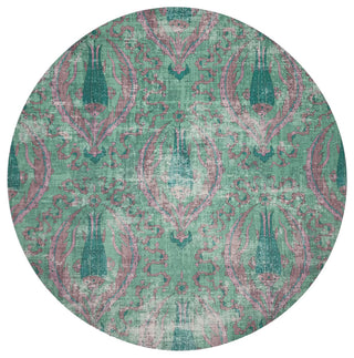 Byzantine Jewel Green 16" Round Pebble Placemat, Set of 4
