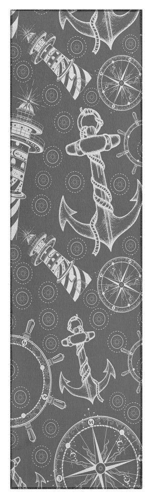 Indoor/Outdoor Harbor HA9 Grey Machine Washable 2'3" x 7'6" Runner Rug