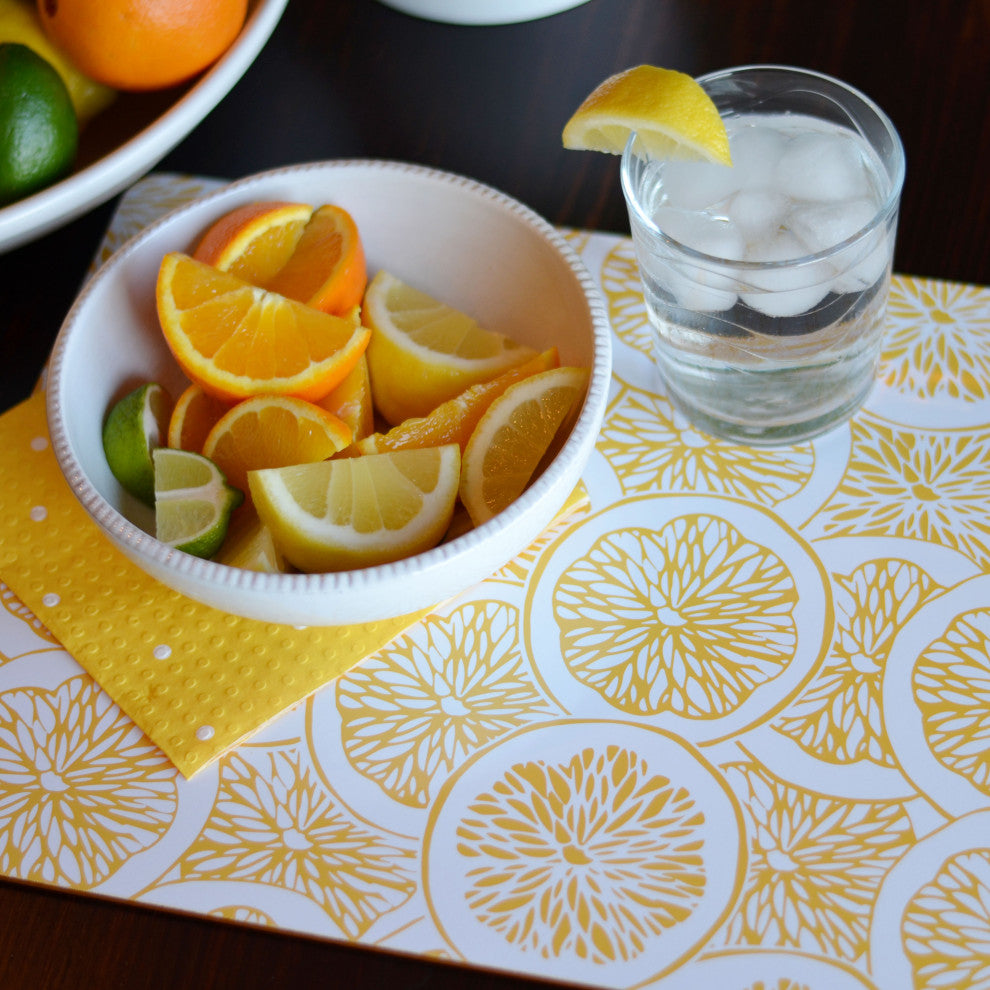 4 Piece Citrus Board Placemat Set