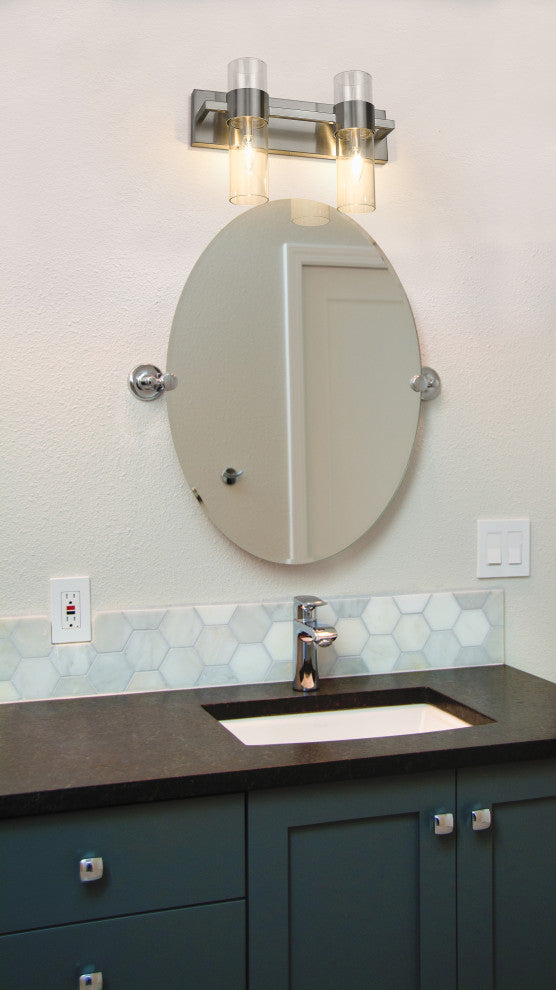 Zlite 343-2V-BN 2-Light Vanity, Clear