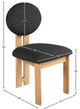 Napa Boucle Fabric Dining Chair, Set of 2, Black, Natural Finish