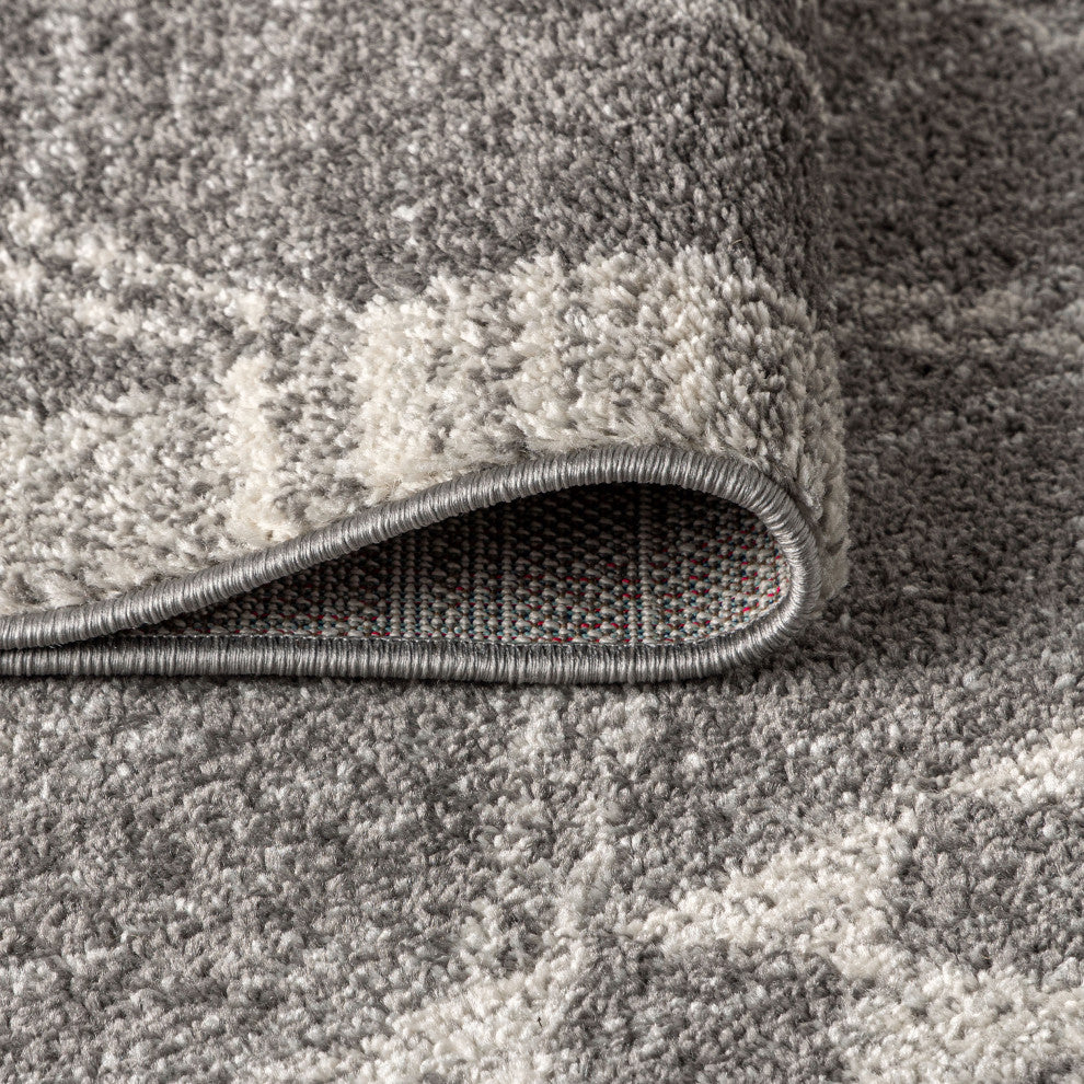 Amir Moroccan Beni Souk Rug, Gray/Cream, 2 Ft. X 20 Ft.