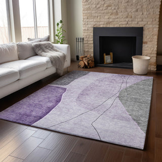 Premium Machine Washable Mayfield AMF696 Purple 3' x 5' Rug