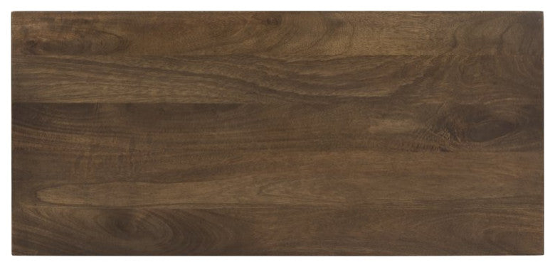 Transitional Desk, Tapered Legs & Unique Geometric Accented Drawer Front, Walnut