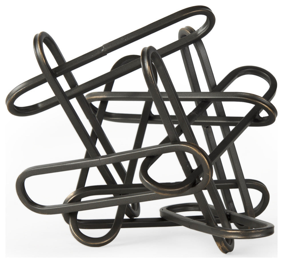 Henderson 10.4Lx8.3Wx7.7H Black Metal Paperclip Decorative Object