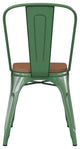 Perry Commercial Grade Metal Indoor-Outdoor Stackable Chair w/All-Weather Seat,