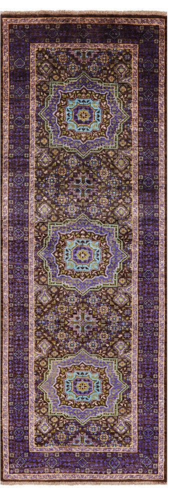 Mamluk Hand Knotted Wool Runner Rug 2' 8" X 7' 9" - Q12288